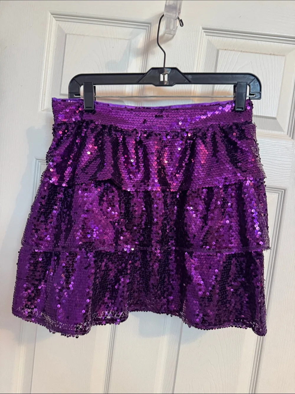 Peach Love California Purple Sequin Star Skater Skirt
